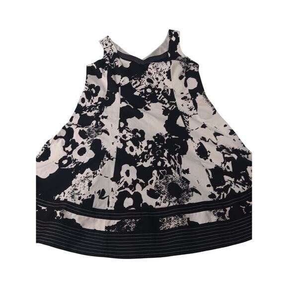 JONES NEW YORK Cotton Floral Dress 20W Romantic Event Dressy Feminine BlackWhite - Picture 3 of 11